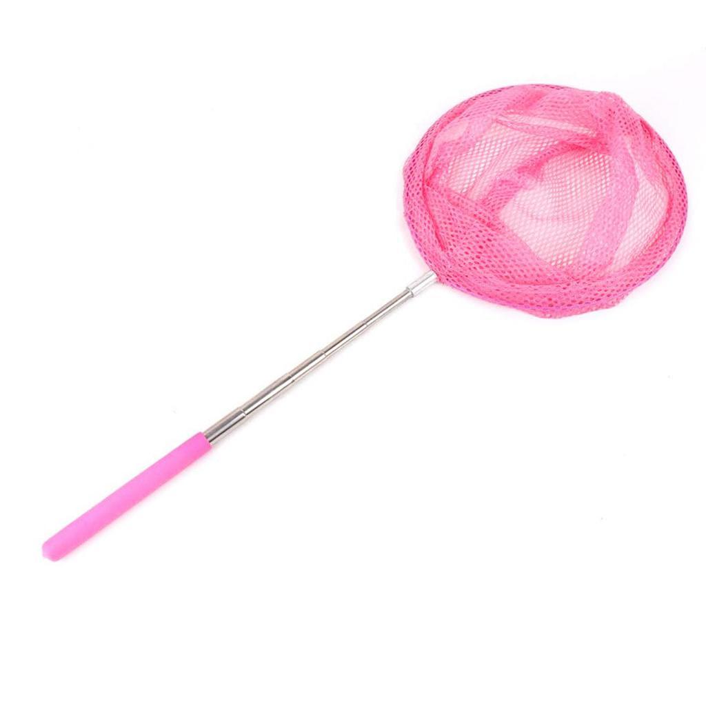 2x Kids Pond Fishing Telescopic Butterfly Bug Catcher Pink