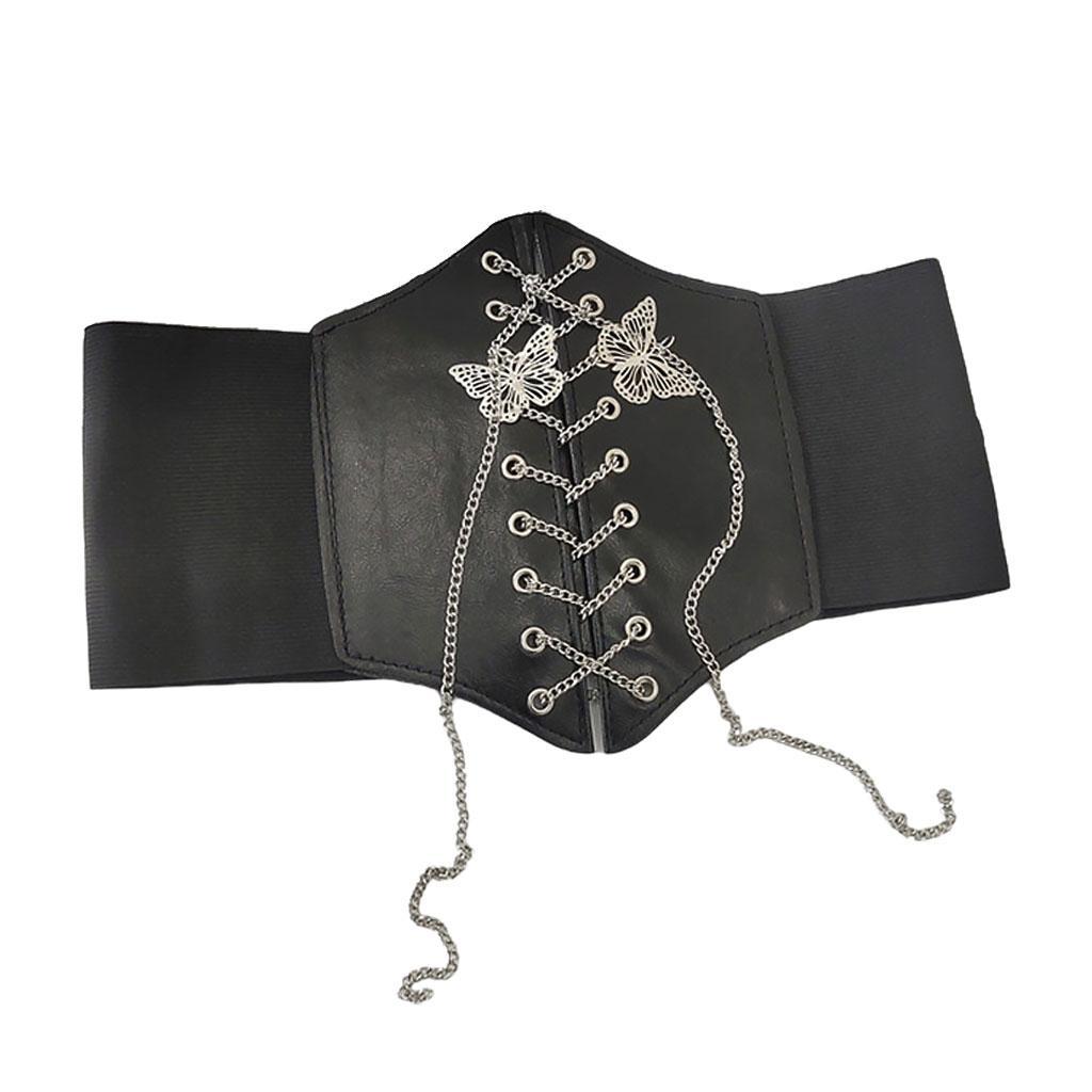 Corset Belt  Elastic High Waist PU Leather Tape  Girdle