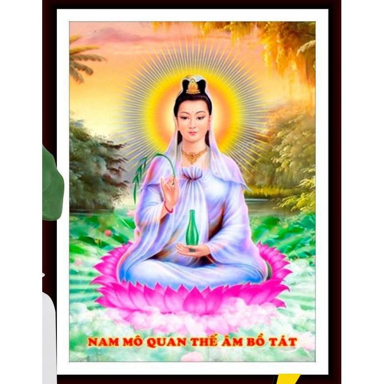 Tranh đá Quan Thế Âm Bồ Tát VS331 - kích thước: 75 * 55cm.