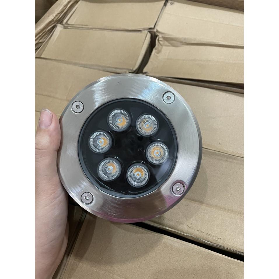 Đèn LED âm sàn, âm đất sân vườn cao cấp IP67, chống nước, chống bụi 6W-9W-12w ánh sáng 3000K vàng nhạt