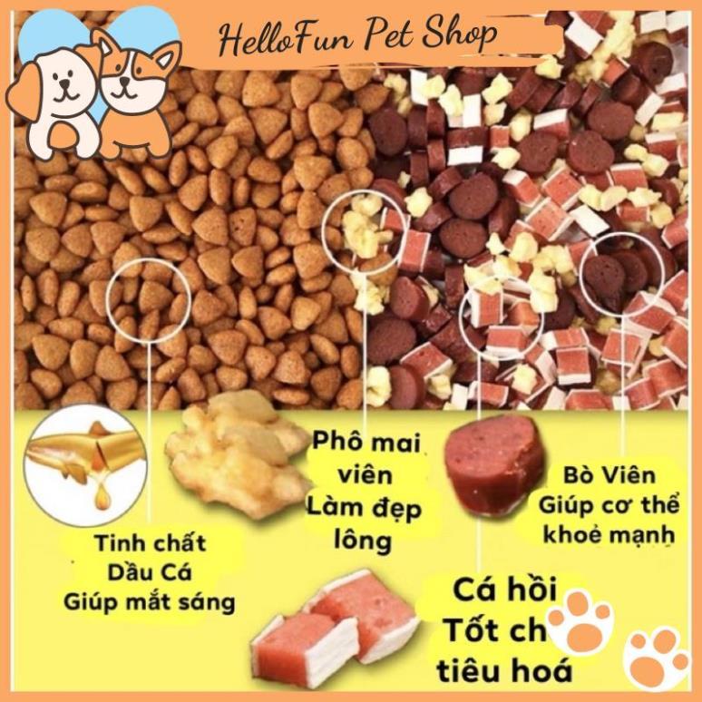 Hạt Captain cho chó - Hạt thức ăn cho cún cưng mix thịt bò, cá hồi và phomai