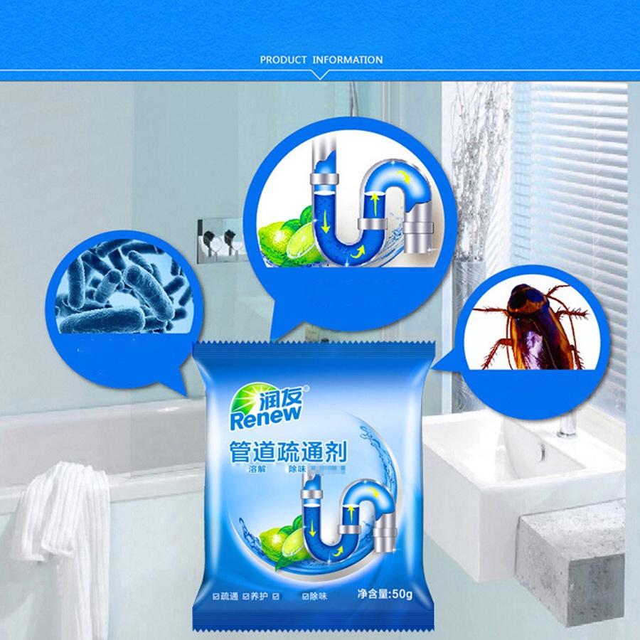 BỘT THÔNG TẮC CỐNG CỰC MẠNH RENEW HỖ TRỢ THOÁT NƯỚC ĐƯỜNG ỐNG BỊ TẮC NGHẼN VÀ NGHẸT, KHỬ MÙI TOLET NHÀ VỆ SINH