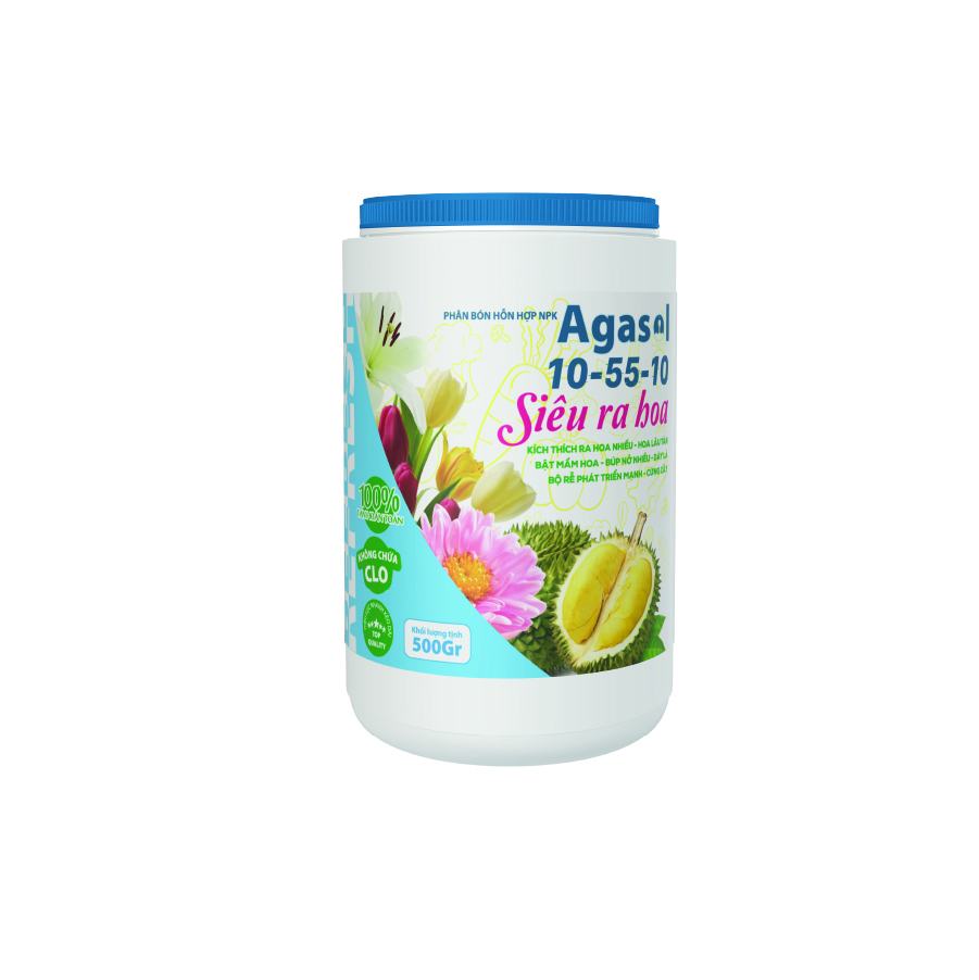 Phân bón lá Agasol 10-55-10 + TE SIÊU RA HOA - Thúc bật mầm hoa, hoa lâu tàn, phát triển bộ rễ