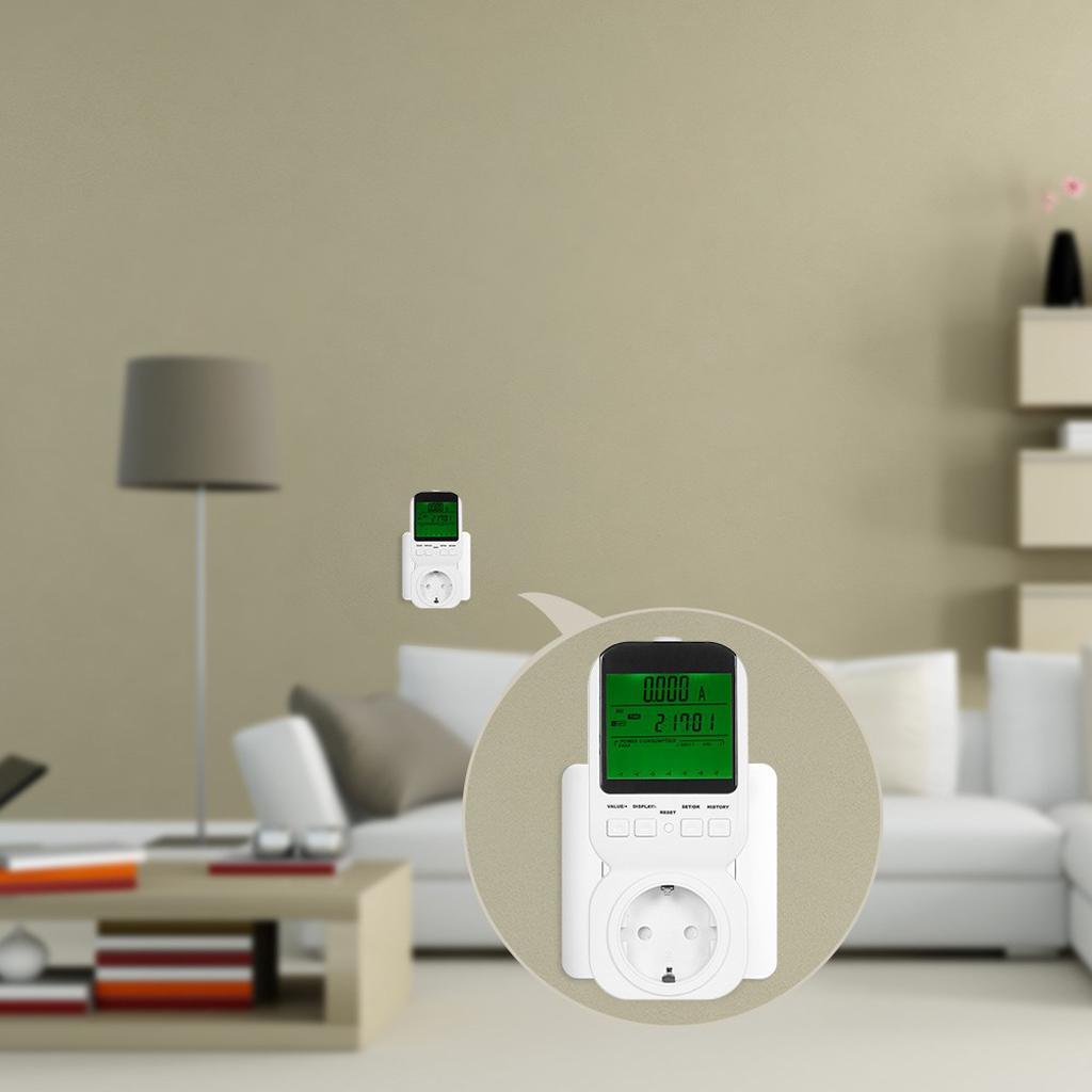 High Accuracy Power Energy Meter Socket LCD Display KWH Watt Tester EU Plug