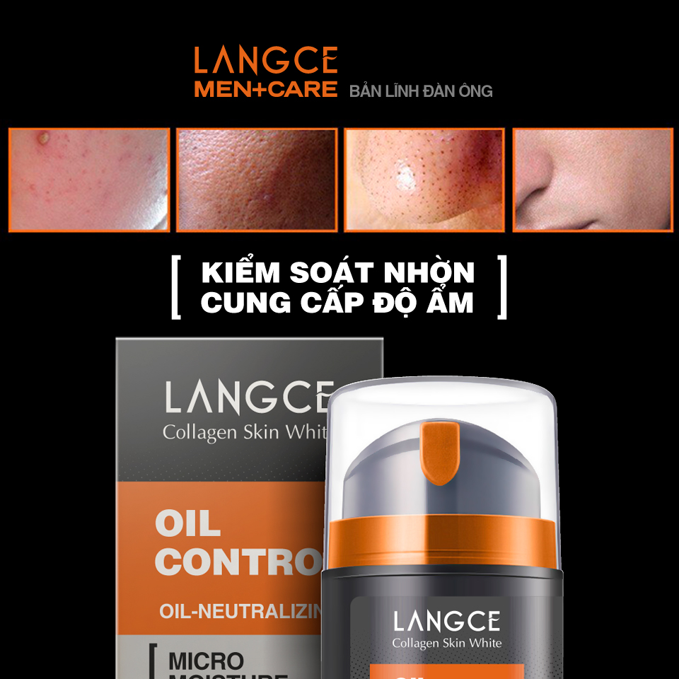 COLLAGEN DƯỠNG TRẮNG KIỂM SOÁT NHỜN NGỪA MỤN, CẤP ẨM 50ml DÀNH CHO NAM LANGCE