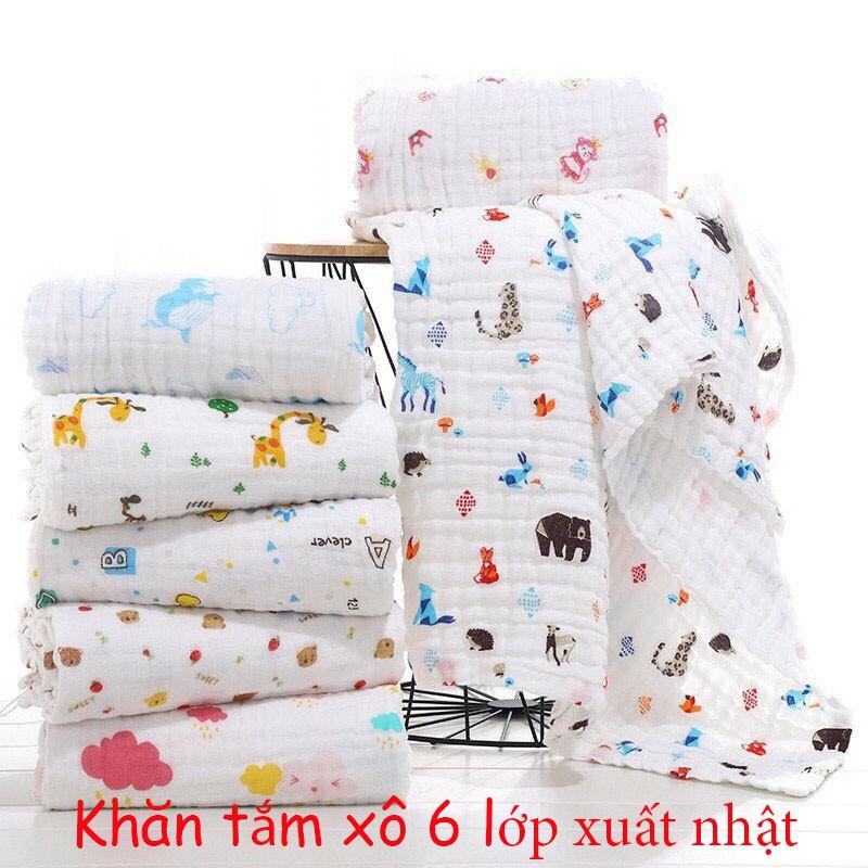 Khăn tắm xô 6 lớp xuất Nhật loại xịn cho bé