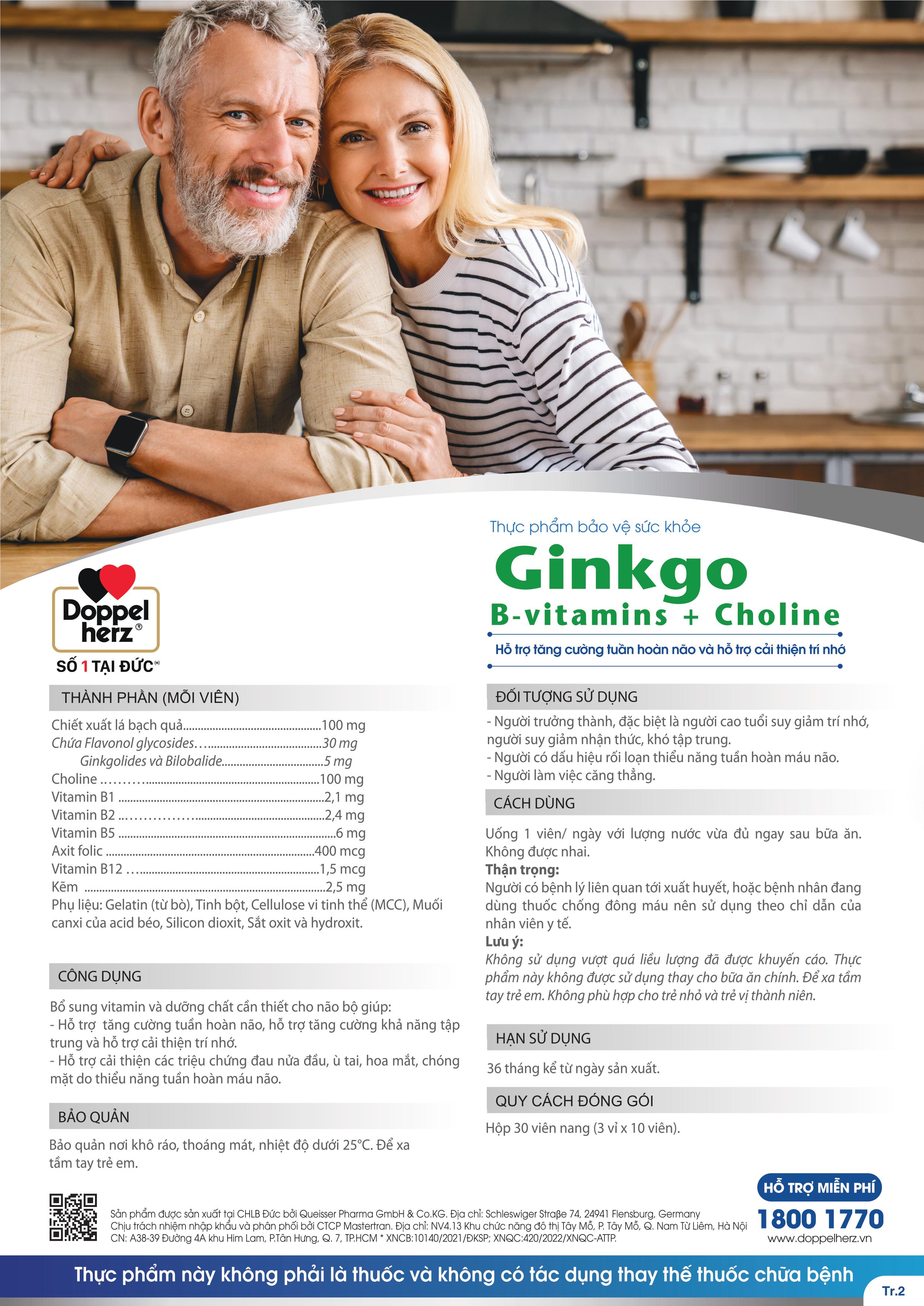 Bộ đôi tăng cường thị lực, não bộ giảm căng thẳng mệt mỏi Doppelherz Eye Vital + Ginkgo