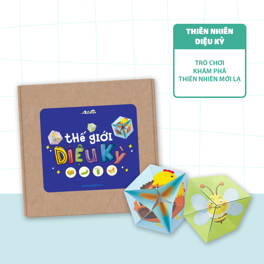 Hộp Háo Hức Thế Giới Diệu Kỳ cho bé 3-6 tuổi gồm đồ chơi Rubik giấy và 3 Sách Thiếu Nhi