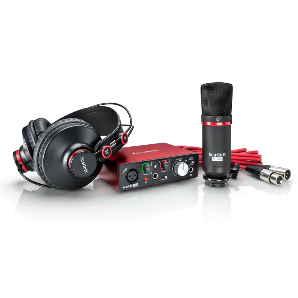 Combo soundcard và micro Focusrite Scarlett 2i2 Studio (Gen 3)- thu âm livestream karaoke tặng tai nghe kiểm âm HP60