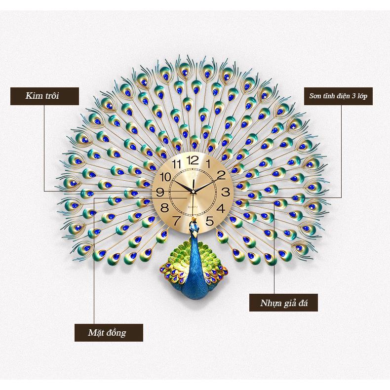 Đồng Hồ Treo Tường Hình Chim Công MAC1838