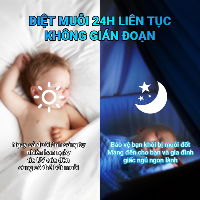 Bóng đèn LED 15w, đui E27 AC 150-220V, chức năng chiếu sáng kiêm sát thủ diệt muỗi và côn trùng