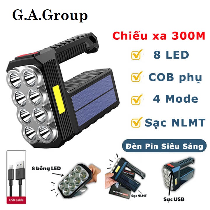 ĐÈN PIN SIÊU SÁNG W5117 - CÓ SẠC NĂNG LƯỢNG MẶT TRỜI GA