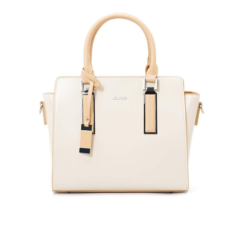Túi Xách Nữ Thời Trang JUNO Cỡ Trung Tote Charm Trang Trí Phối 2 Màu TXT220