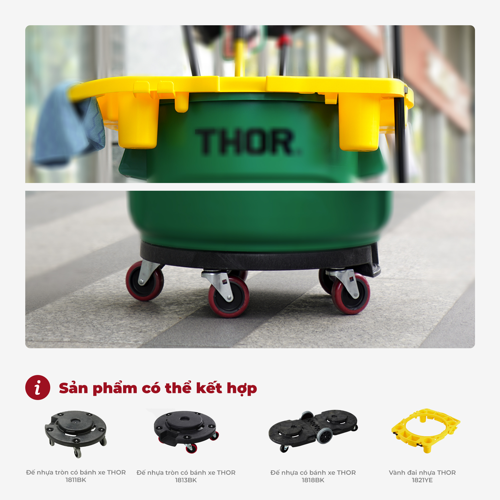 Thùng nhựa  tròn đa năng chịu lực THOR 38L thương hiệu TRUST 1011GN (không nắp)  phân phối bởi Cobi Home