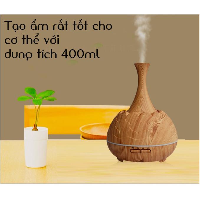 Máy khuếch tán tinh dầu bình sen vàng dung tích 400ml có chế độ hẹn giờ