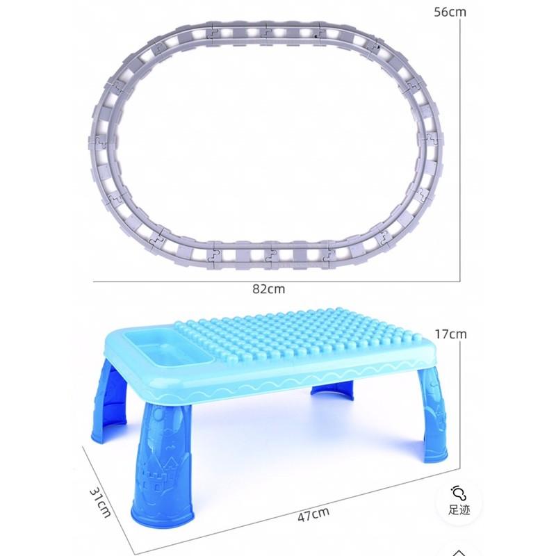 bộ xếp hình đoàn tàu có bàn xếp hình 59 chi tiết