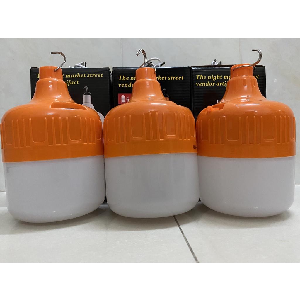 Đèn tích điện 300W cổng sạc USB, có móc treo