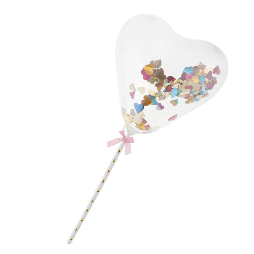 6x Heart Balloon Birthday Cake Topper Girl Baby Shower Cupcake Food Picks