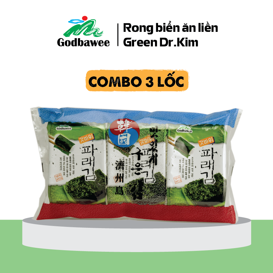 Combo 3 lốc tảo ăn liền Gobawee Green Dr.Kim