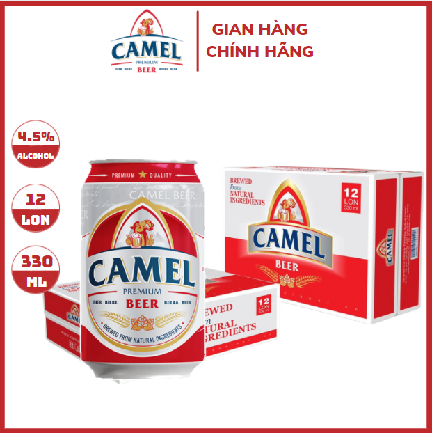 Bia Camel Premium (Đỏ) - Thùng 12 lon 330ml
