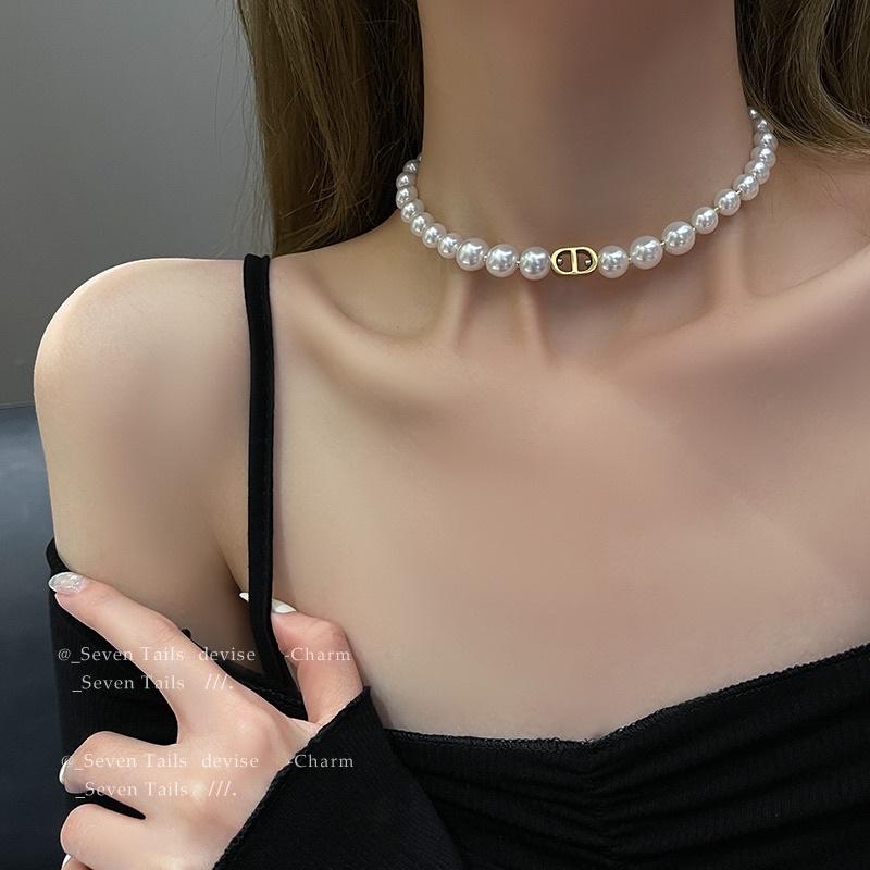 Dây Chuyền Choker Nữ Hạt Trai Đơn Giản Sang Trọng