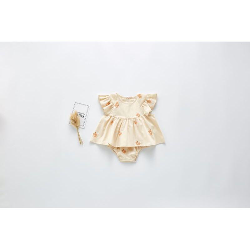 SET BỘ BABYDOLL CHO BÉ GÁI - HỌA TIẾT LÁ CÂY,Size 100 (11-14kg)