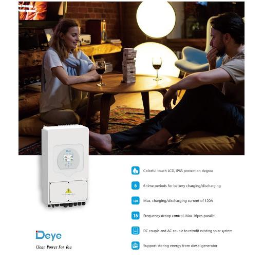 Máy Inverter hòa lưới có lưu trữ DEYE 1 Pha 5KW - Hybrid Solar Inverter