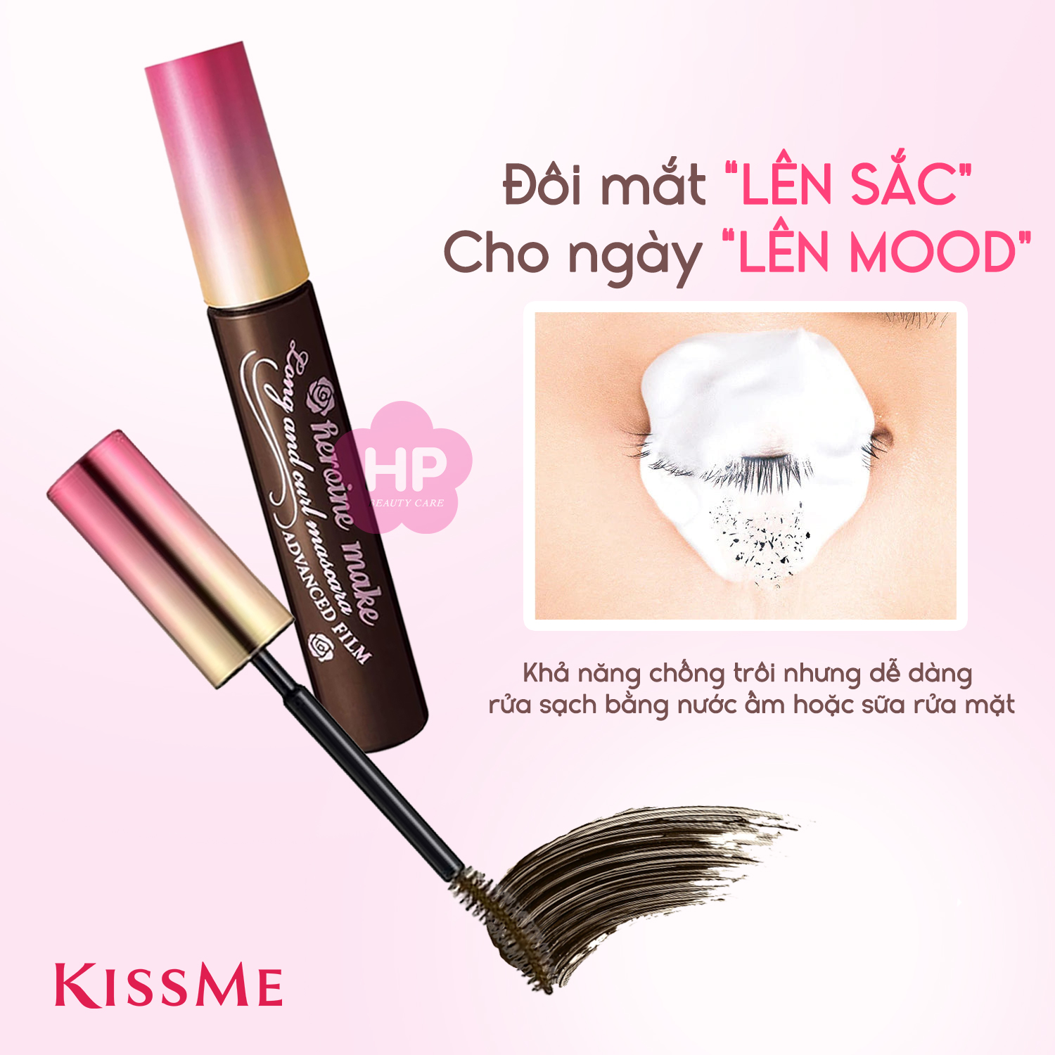 Mascara Dạng Màng Film Nâng Cao Kissme Heroine Make Siêu Chống Trôi Giúp Nâng Cong Và Vuốt Dài Mi - Màu Nâu #02 Kissme Heroine Make Long &amp; Curl Mascara Advanced Film 6G