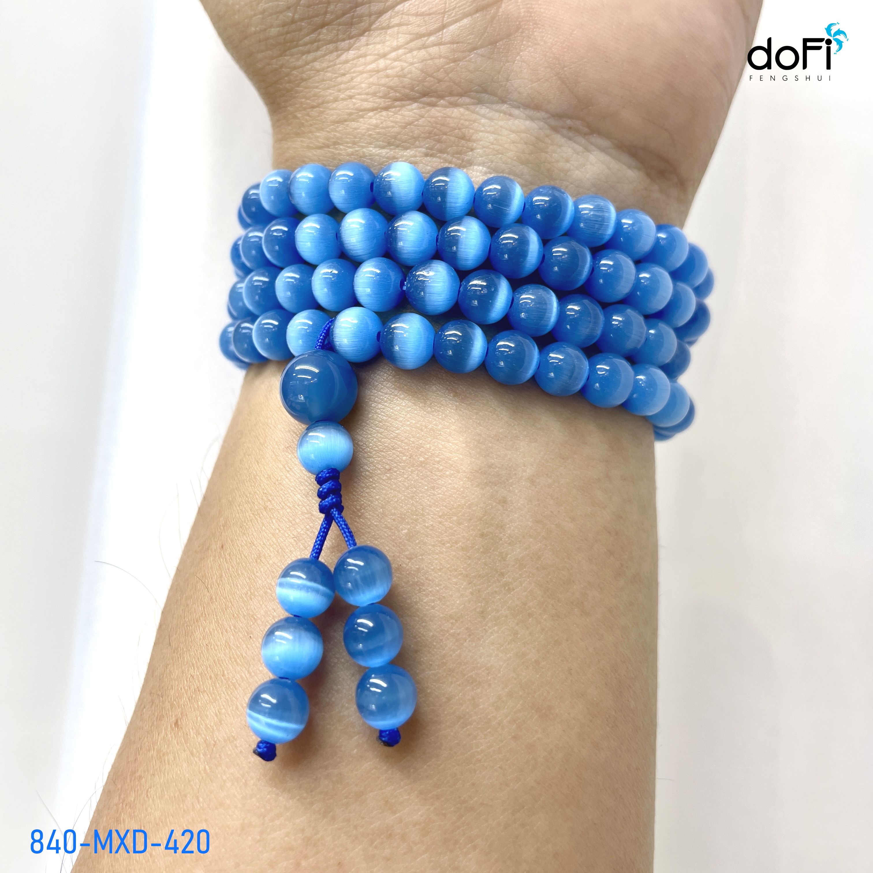 TRÀNG HẠT ĐÁ MẮT MÈO XANH DƯƠNG 6LI