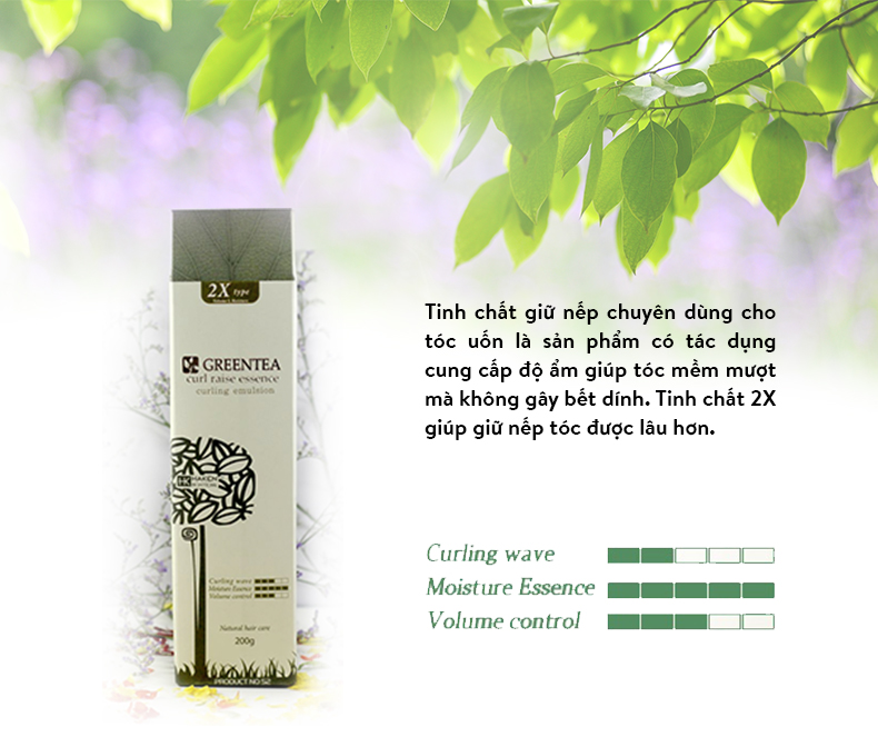 Tinh Chất Trà Xanh Dưỡng Giữ Nếp Tóc Uốn Haken Green Tea Curl Raise 2X essence Chính Hãng 50g