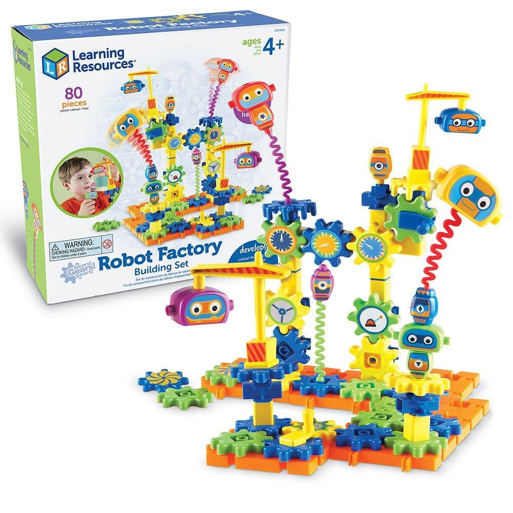 Learning Resources Đồ chơi xây dựng bánh răng cưa nhà máy robot - Gears! Gears! Gears! Robot Factory