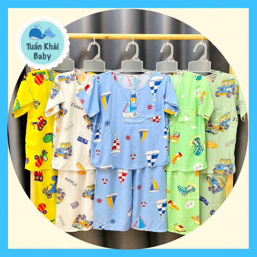 COMBO 5 Bộ Quần áo Tole lanh Bé Trai | Mẫu Tay Ngắn Quần Dài cài 2 nút trước |Size 2-12 cho bé 7-35kg| Chất vải tole lanh 2 da loại 1 mềm mịn mát cho bé trai| Hàng Việt Nam | Đồ bộ bé trai |quần áo trẻ em| Đồ tôn trẻ em - 7 (18-21kg), cao &lt;105cm