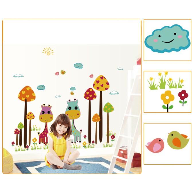 Decal trang trí đôi hươu xinh xắn