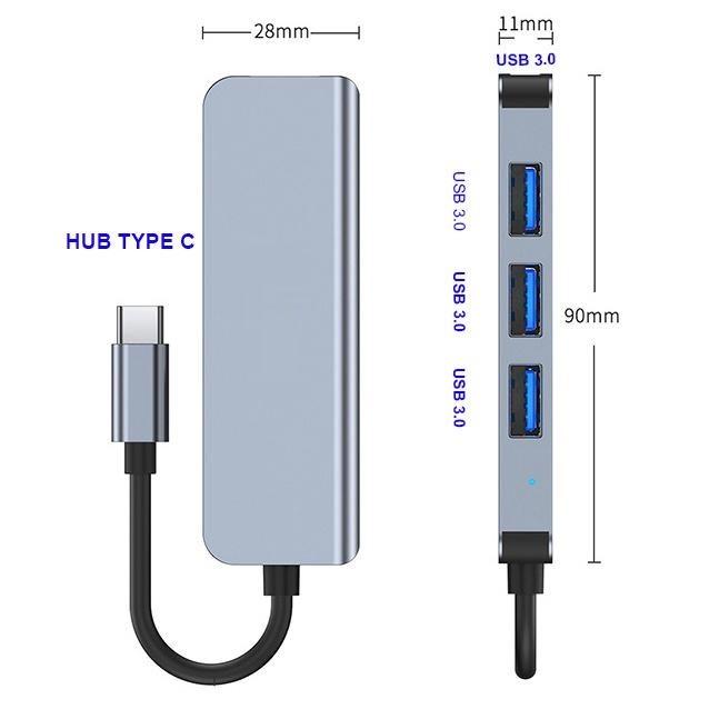 HUB Type C và HUB USB 3.0 tốc độ cao Move Speed cổng chia usb mở rộng kết nối chuyển đổi cho Macbook Laptop PC - hàng chính hãng