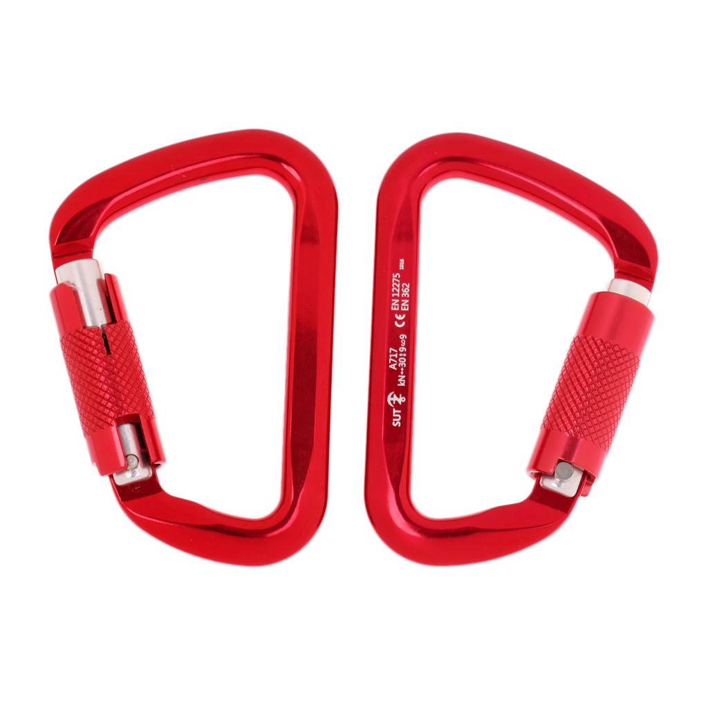 1 Pair 30KN D-Ring Twist Auto Locking Rock Climbing Carabiner Rescue