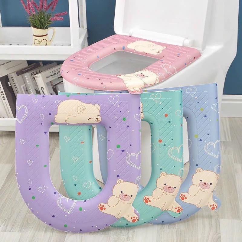 Miếng Lót Bồn Cầu Bằng Xốp Không Thấm Nước Giữ Ấm Siêu Mềm, Dễ Dàng Vệ Sinh