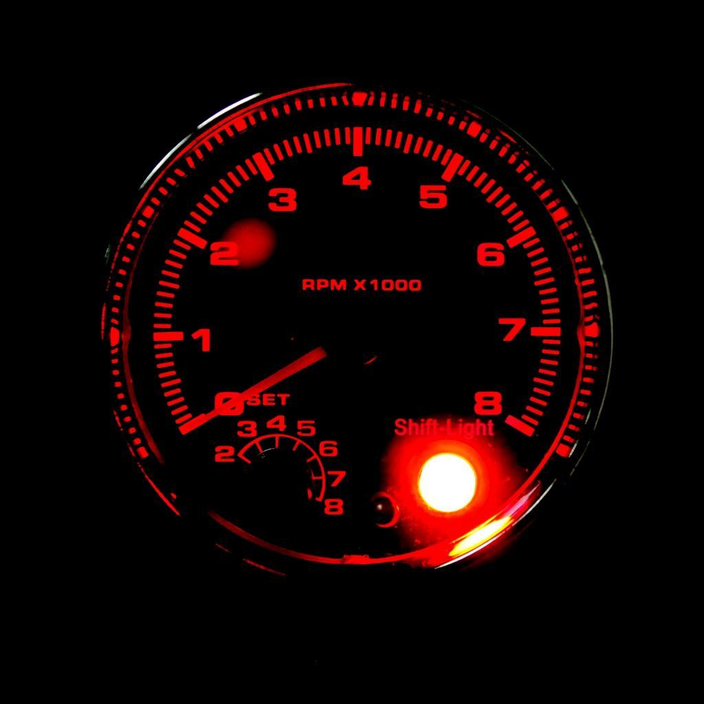 3.75" Black Face Tachometer Gauge with Light for 95mm