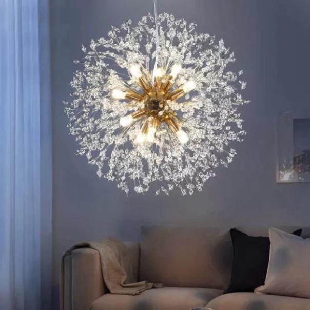 Ảnh thật - Đèn chùm bông tuyết, đèn thả trần hiện đại TL045 - khuyến mại bóng led DT HQ