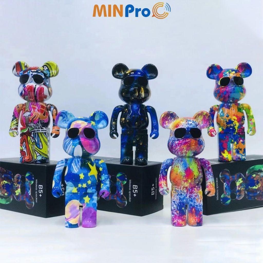 Loa bluetooth mini MINPRO gấu Bearbrick B5+ loa không dây bass to, nghe nhạc chơi game