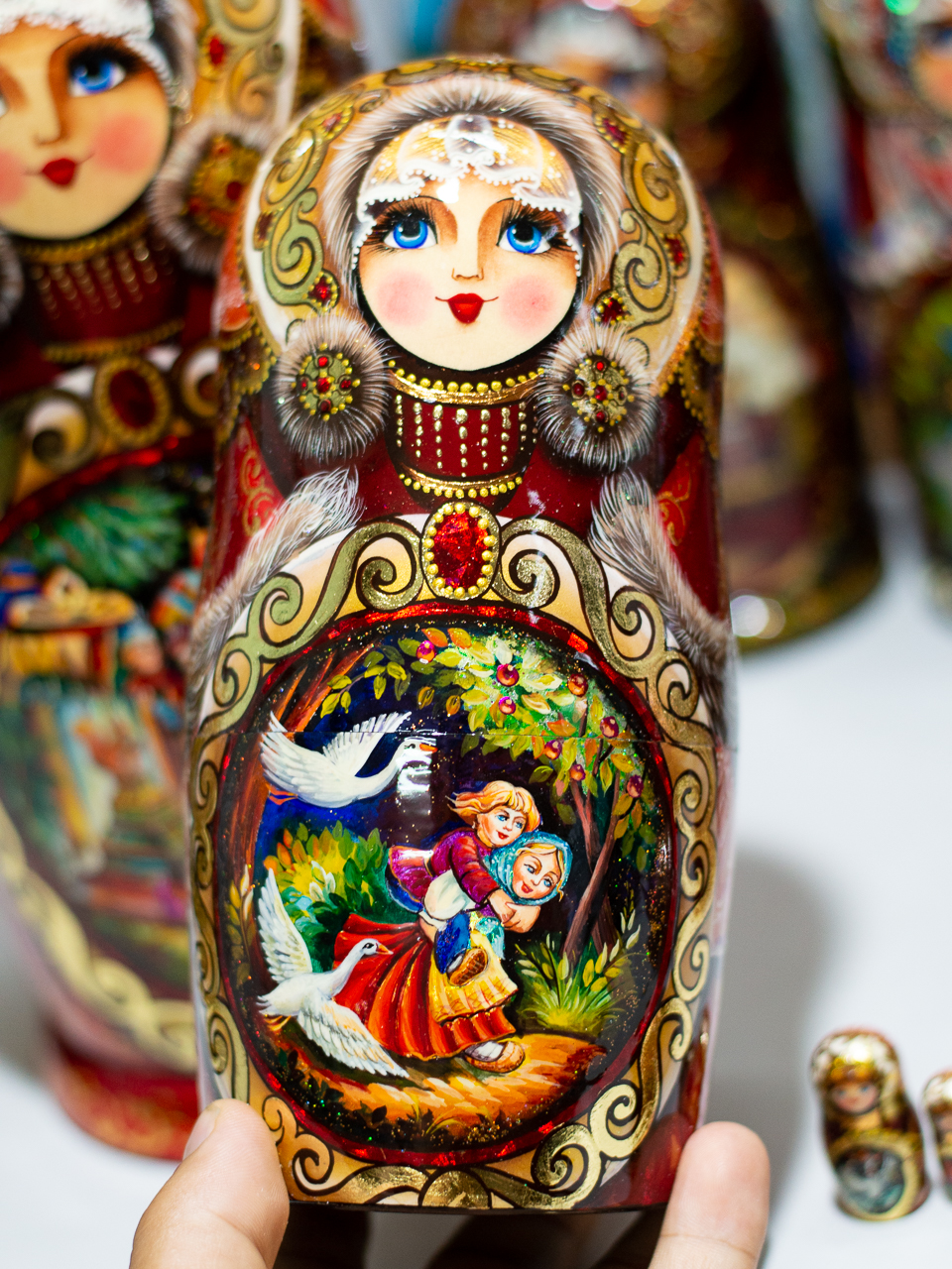 BỘ BÚP BÊ NGA MATRYOSHKA 10 LỚP CAO 26CM HOA VĂN "CHUYỆN CỔ TÍCH PUSHKIN" CỰC ĐẸP VÀ SANG TRỌNG