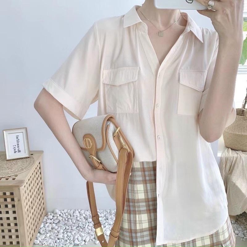 ÁO SƠ MI CỘC TAY BASIC CÓ TÚI