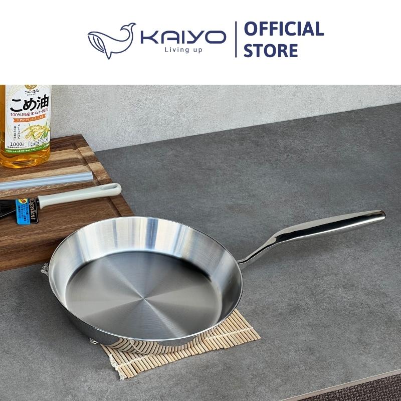 Chảo inox trơn thân đáy liền 3 lớp Tri-Ply Kaiyo, size 24cm