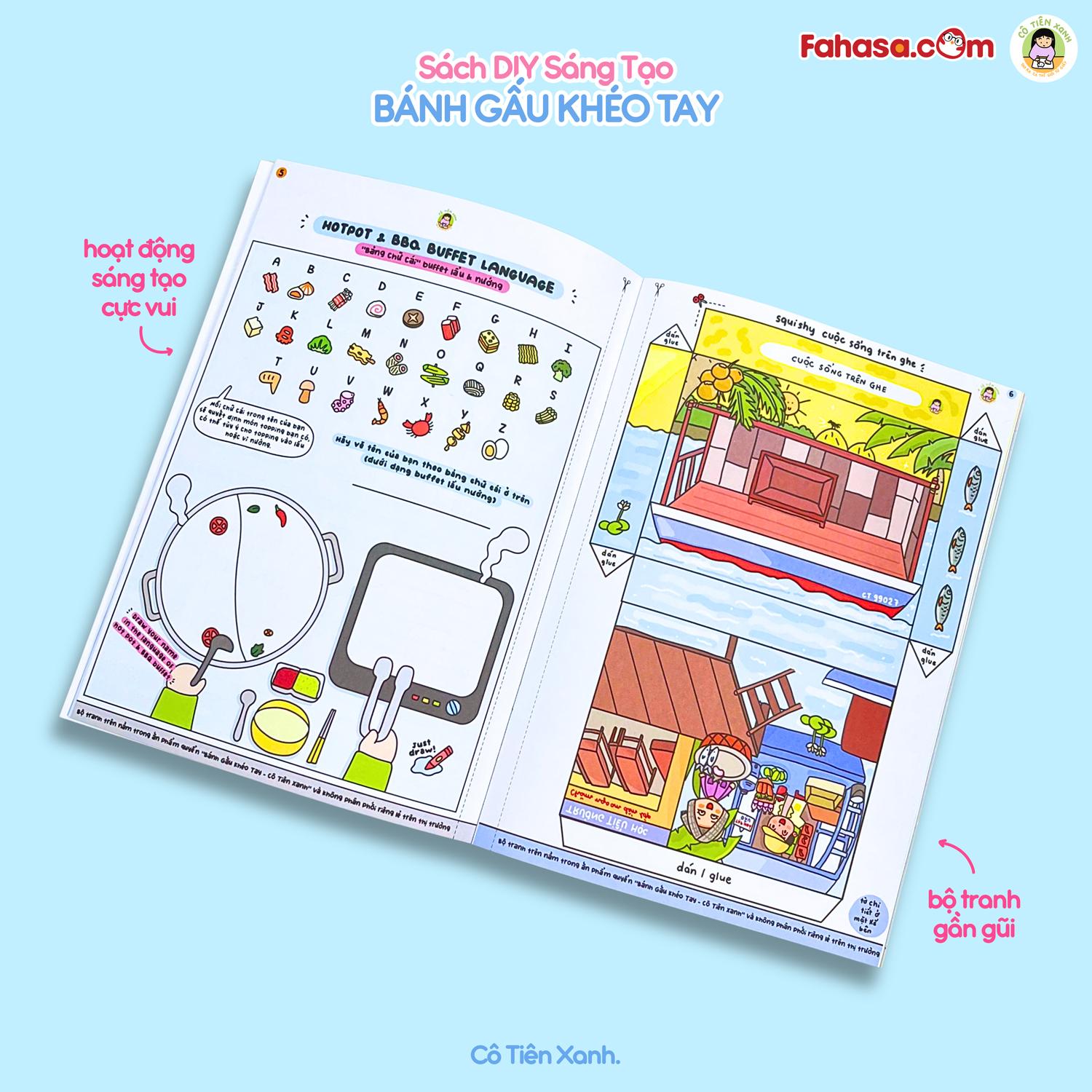 Quyển Tập Tranh DIY - Bánh Gấu Khéo Tay - Cô Tiên Xanh