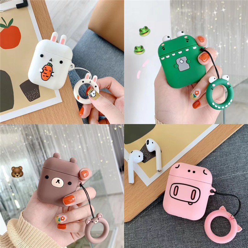 Airpods case, Ốp silicone dẻo bảo vệ dành cho Airpods 1/2 - Hàng Chính Hãng - Cute Animal