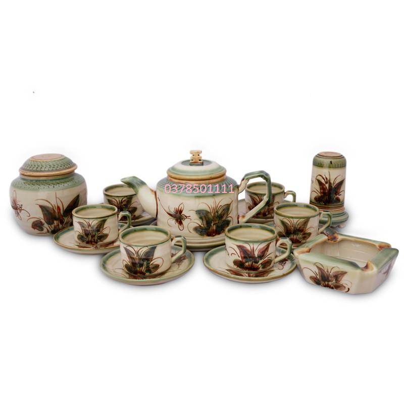 Bộ ấm chén men rêu cổ S3