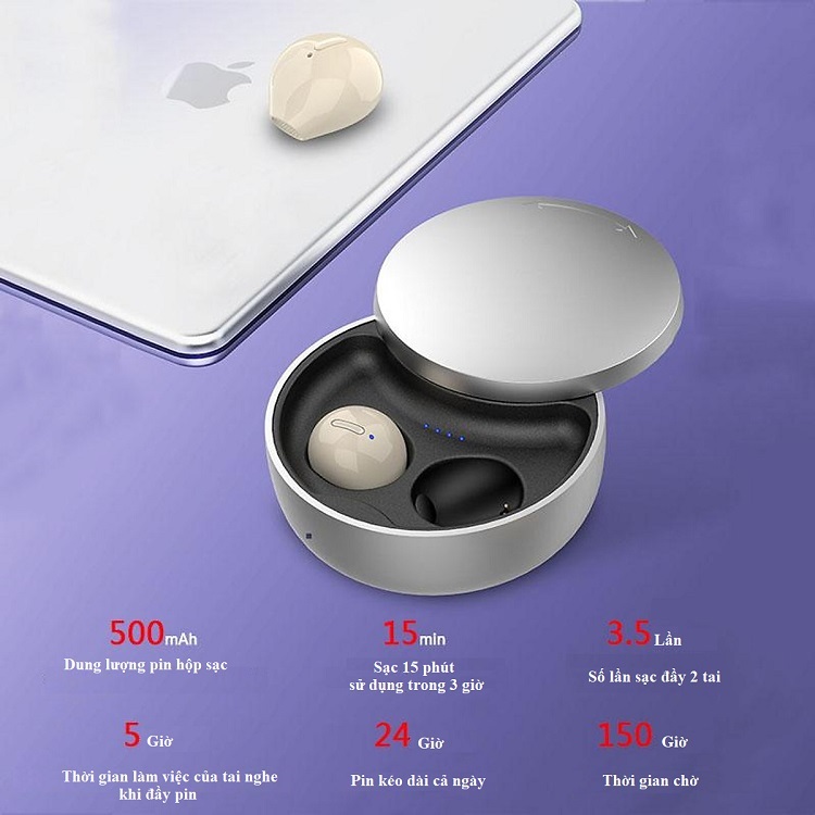 Tai Nghe Bluetooth Nhét Tai HQ -X21 Thiết kế nắp trượt tiện lợi, Âm Thanh HD - Hàng Chính Hãng