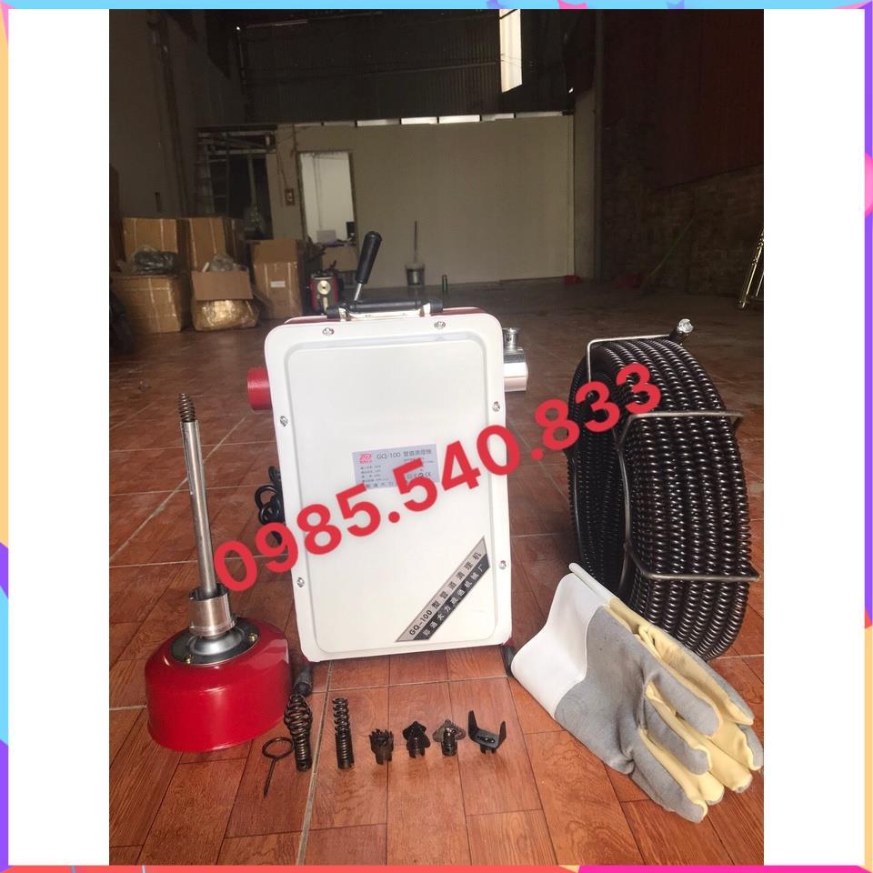 Máy thông cống GQ-100 -900w 1.Đặc điểm: Máy thông cống GQ-100: động cơ máy tạo ra mô men xoắn và chuyền chuyển động xoay