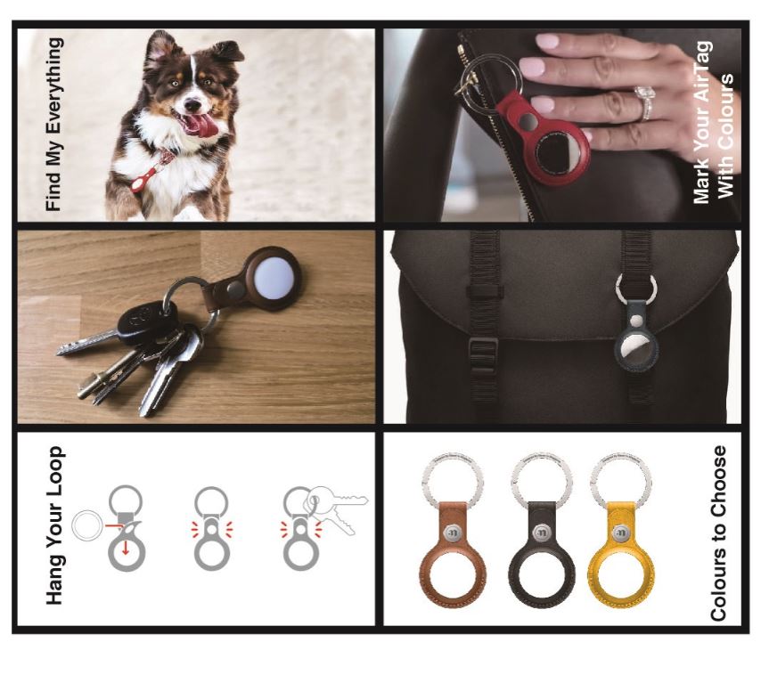 Vỏ Mazer Leather KeyRing dành cho AirTag