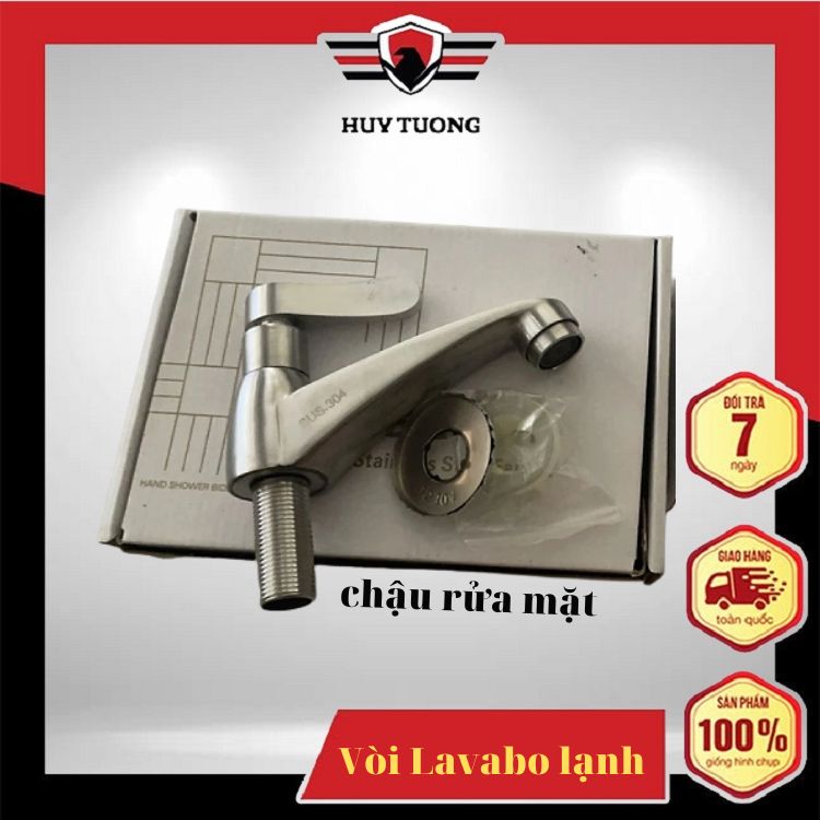 Vòi Lavabo Lạnh inox SUS 304_Vòi Chậu Lavabo_ vòi lavabo inox cao cấp dùng cho chậu rửa mặt