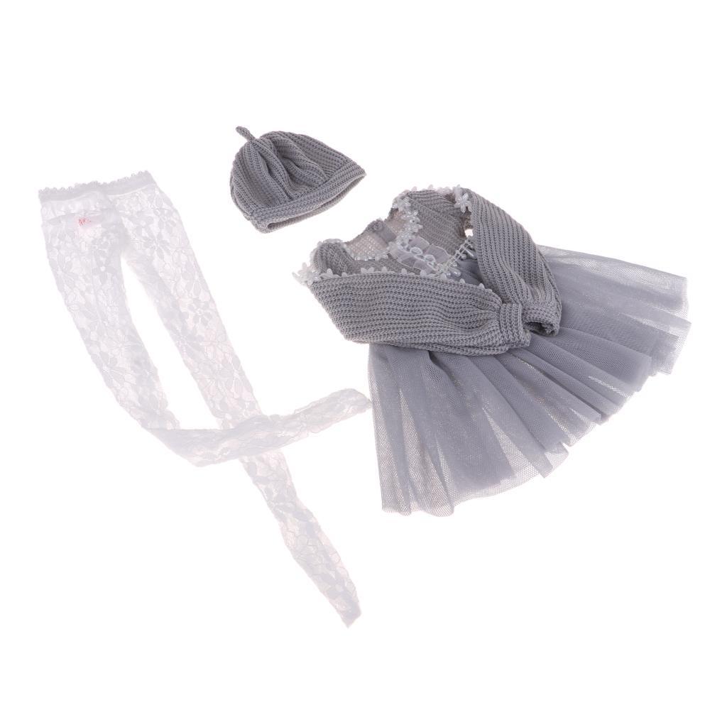 1/3 Handmade Long Sleeve Sweater Dress Set for BJD 60cm Dolls Fairy Clothes